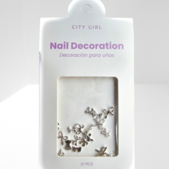 Nail deco moños plateados- City Girl