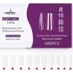 Tips soft gel coffin corto x500pcs -Paris Nigth