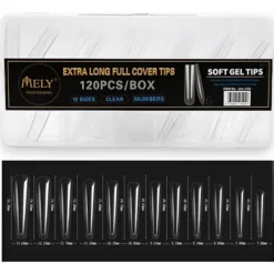 Tips soft gel extra largo 120pcs - Mely