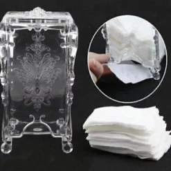 Porta wipes de acrilico transparente elegante